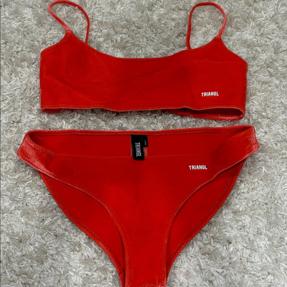 Triangl Swimwear Vibrant Orange Bikini Set - Picture 2 of 8